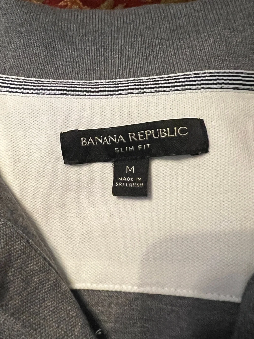 Banana Republic Men's Grey Polo Shirt with Elephant Logo, Sz Med